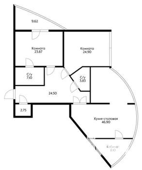 3-к квартира, вторичка, 143м2, 6/16 этаж