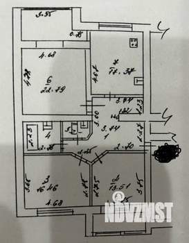 3-к квартира, вторичка, 95м2, 6/6 этаж