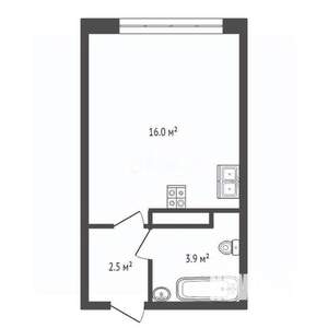 Студия квартира, вторичка, 22м2, 15/16 этаж