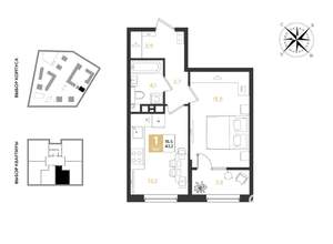 1-к квартира, вторичка, 43м2, 6/9 этаж