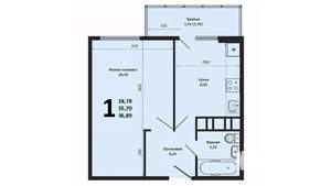 1-к квартира, вторичка, 36м2, 8/16 этаж