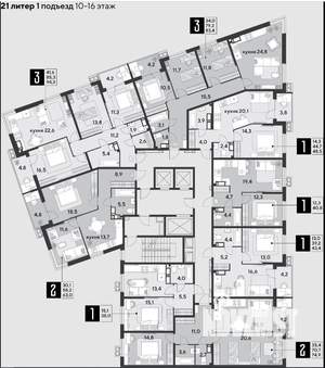 2-к квартира, строящийся дом, 75м2, 10/18 этаж