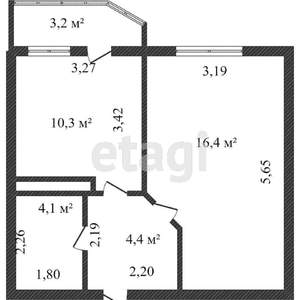 1-к квартира, вторичка, 30м2, 16/16 этаж