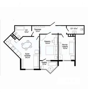 2-к квартира, вторичка, 77м2, 11/12 этаж