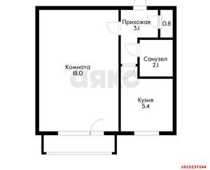 1-к квартира, вторичка, 33м2, 3/5 этаж