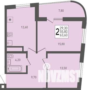 2-к квартира, вторичка, 64м2, 20/24 этаж