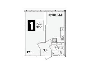 1-к квартира, вторичка, 40м2, 16/16 этаж