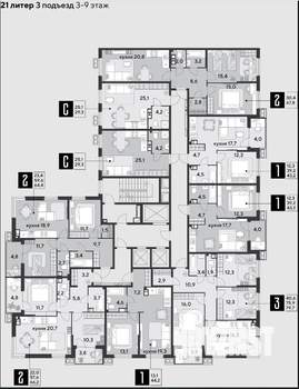 2-к квартира, вторичка, 64м2, 4/18 этаж