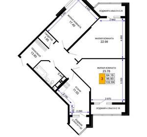3-к квартира, вторичка, 103м2, 5/12 этаж