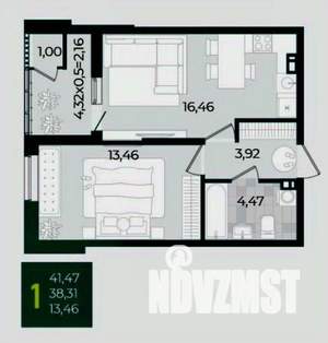 1-к квартира, вторичка, 40м2, 14/20 этаж
