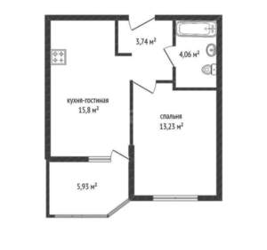 1-к квартира, вторичка, 37м2, 11/24 этаж