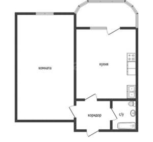 1-к квартира, вторичка, 38м2, 16/24 этаж