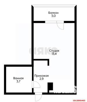 Студия квартира, вторичка, 24м2, 10/16 этаж