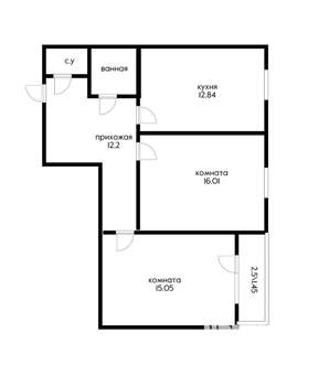 2-к квартира, вторичка, 60м2, 8/18 этаж