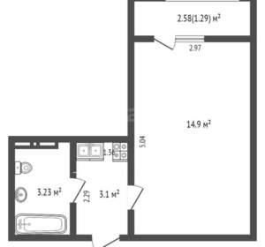 Студия квартира, вторичка, 21м2, 15/16 этаж