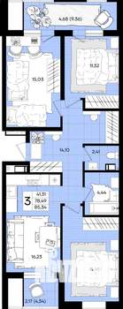 3-к квартира, вторичка, 85м2, 9/18 этаж