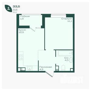 1-к квартира, вторичка, 34м2, 6/18 этаж