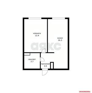 1-к квартира, вторичка, 36м2, 6/16 этаж