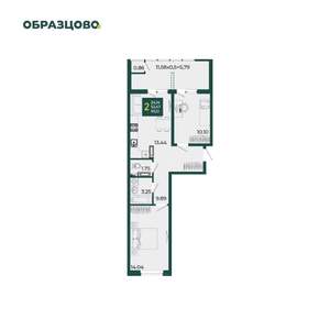2-к квартира, вторичка, 59м2, 15/18 этаж