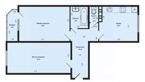2-к квартира, вторичка, 71м2, 10/17 этаж