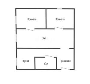 2-к квартира, вторичка, 39м2, 1/2 этаж