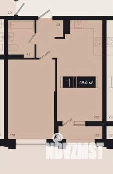 1-к квартира, вторичка, 49м2, 5/9 этаж