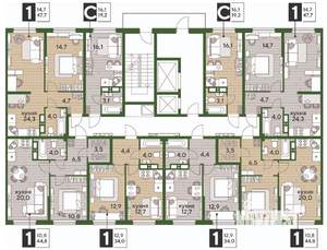 1-к квартира, вторичка, 48м2, 14/19 этаж