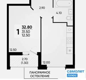 1-к квартира, вторичка, 33м2, 18/18 этаж