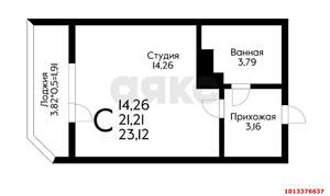 Студия квартира, вторичка, 25м2, 5/25 этаж