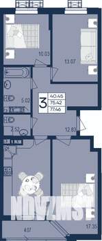 3-к квартира, вторичка, 77м2, 5/18 этаж