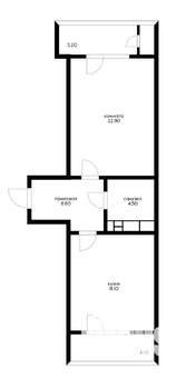 1-к квартира, вторичка, 57м2, 7/24 этаж
