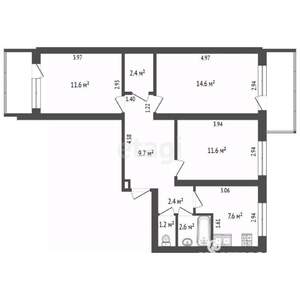3-к квартира, вторичка, 63м2, 7/9 этаж