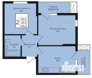 2-к квартира, вторичка, 49м2, 7/7 этаж