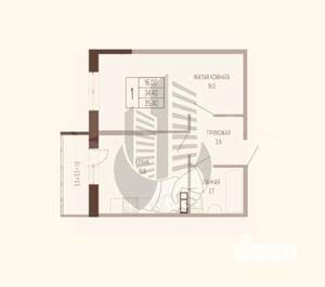 1-к квартира, вторичка, 35м2, 3/18 этаж