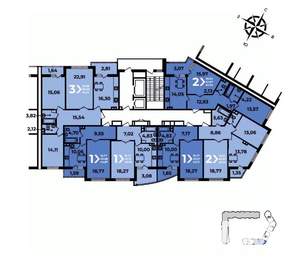 2-к квартира, вторичка, 66м2, 7/19 этаж