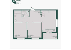 2-к квартира, вторичка, 53м2, 4/18 этаж