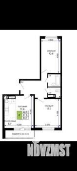 2-к квартира, вторичка, 72м2, 12/16 этаж