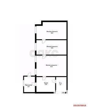 3-к квартира, вторичка, 46м2, 1/1 этаж