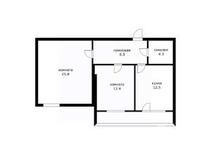 2-к квартира, вторичка, 65м2, 1/13 этаж