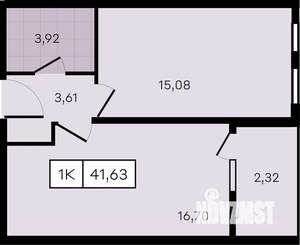 1-к квартира, вторичка, 42м2, 3/8 этаж