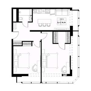 3-к квартира, строящийся дом, 79м2, 14/19 этаж