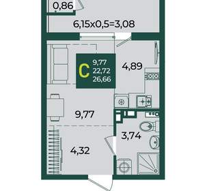 Студия квартира, вторичка, 27м2, 16/18 этаж