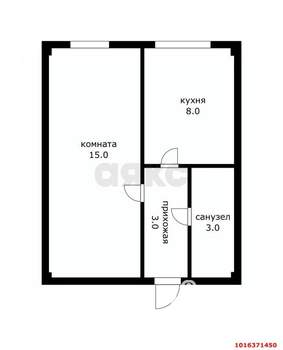 1-к квартира, вторичка, 31м2, -1/6 этаж