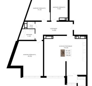 3-к квартира, вторичка, 119м2, 15/21 этаж
