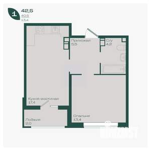 1-к квартира, вторичка, 43м2, 8/18 этаж