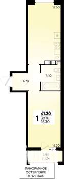 1-к квартира, вторичка, 41м2, 3/18 этаж