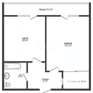 1-к квартира, вторичка, 31м2, 2/16 этаж