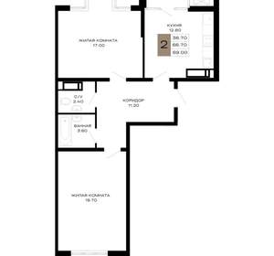 2-к квартира, вторичка, 68м2, 12/21 этаж