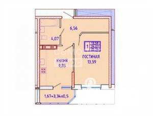 1-к квартира, вторичка, 36м2, 12/18 этаж