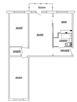 3-к квартира, вторичка, 59м2, 2/5 этаж
